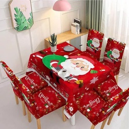 Set fundas navideña + mantel de mesa cuadrada